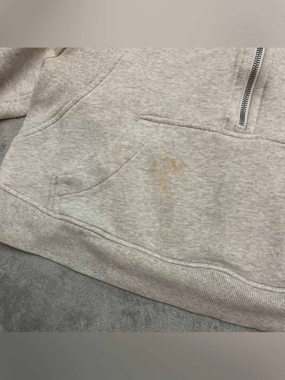 Lululemon Scuba Oversized 1/2 Zip Hoodie Heathered Core Ultra Light Grey M/L